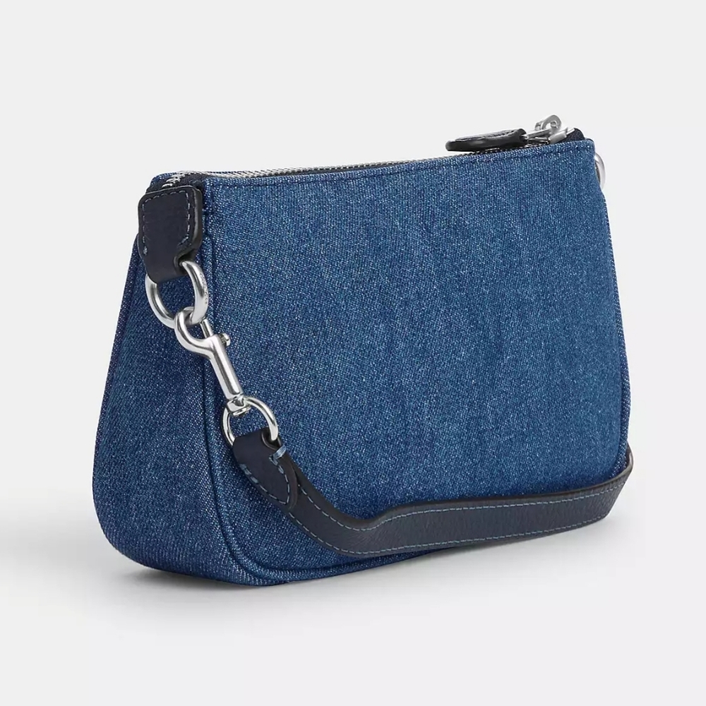 COACH BESTSELLER❗️NEW NOLITA 19 PURSE WITH RIVETS IN SILVER / DENIM - Picture 2 of 12